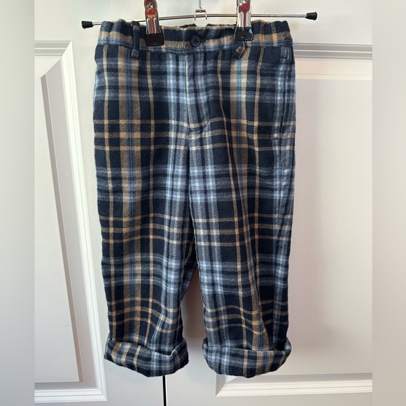 Janie and Jack Boys Wool Plaid Lined Pants (Size 4) - Picture 1 of 6
